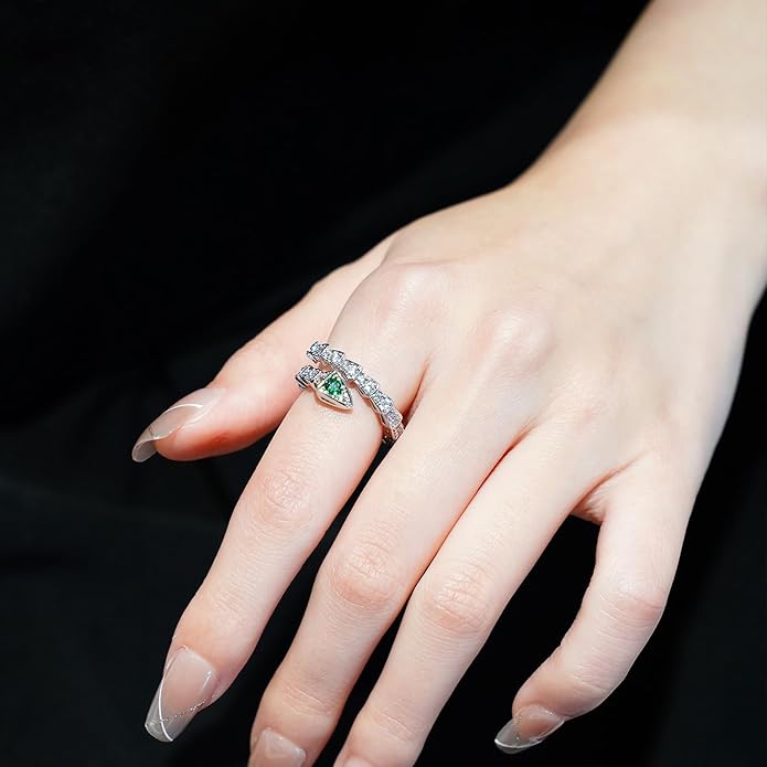 Aura & lrena Adjustable Snake Rings for Wome, 18K Gold or Platinum Plating Open-Ended Ring with AAA Cubic Zirconia Fashion Jewelry, Statement Gift Design Rings for Men and Women Non Tarnish