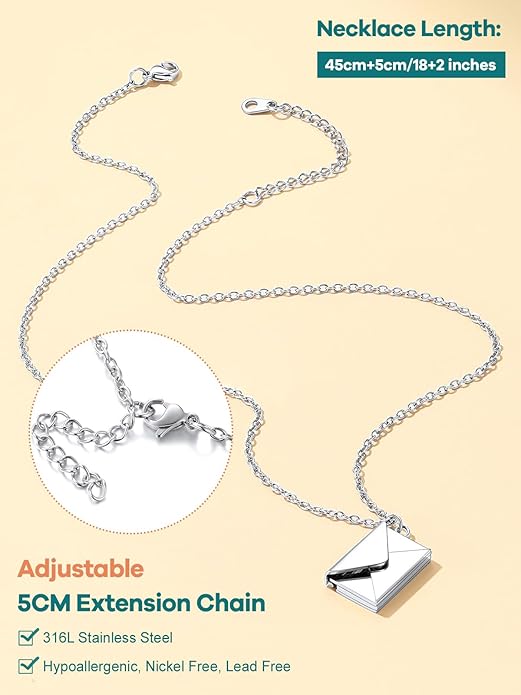 Supcare Locket Necklace That Holds Pictures-Engraved Photo Pendant Custom Jewellery Gifts for Men Women (with Jewellery Gift Box)