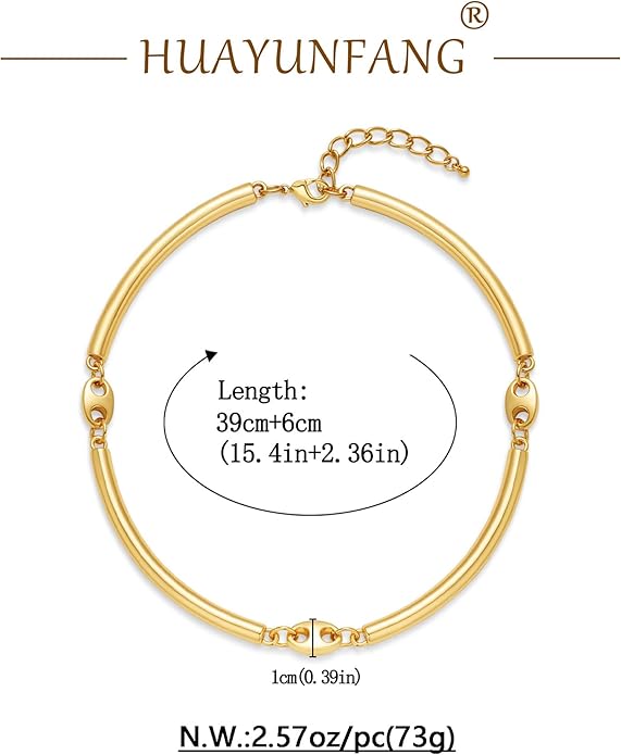 Chunky Gold Choker Collar Necklace for women Trendy Adjustable Gold Choker Necklace Statement Jewelry