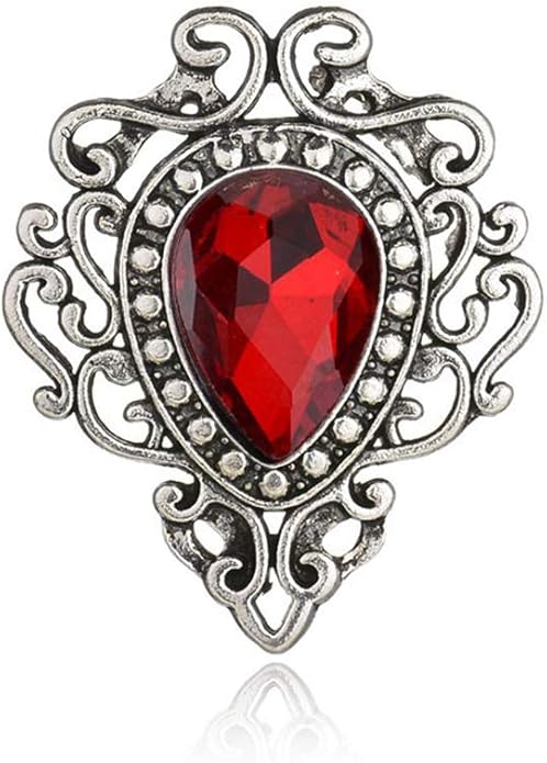 Vintage Silver Color Men's Brooches for Women Lovely Water Drop Badge Flame Crystal Brooch Lapel Pins Fashion Jewelry