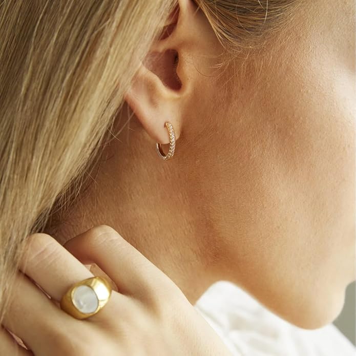 MIDEEO Gold/Sliver Chunky Hoop Earrings Set for Women, 14K Gold Plated Twisted Huggie Hoop Earring Hypoallergenic Thick Open Lightweight Chunky Hoop Earrings Jewelry for Gifts