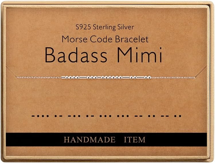 Monily Inspirational Gifts for Women Morse Code Bracelets for Women Funny Bracelet for Friend Funny Gift for Women Sterling Silver Bracelet for Women