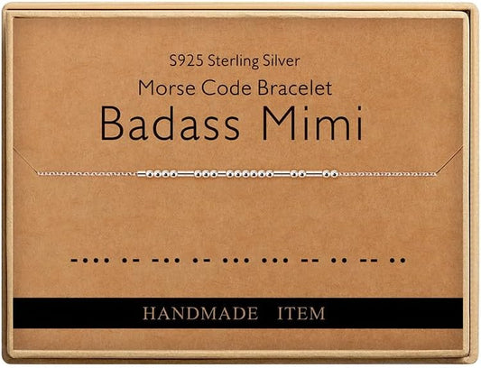 Monily Inspirational Gifts for Women Morse Code Bracelets for Women Funny Bracelet for Friend Funny Gift for Women Sterling Silver Bracelet for Women