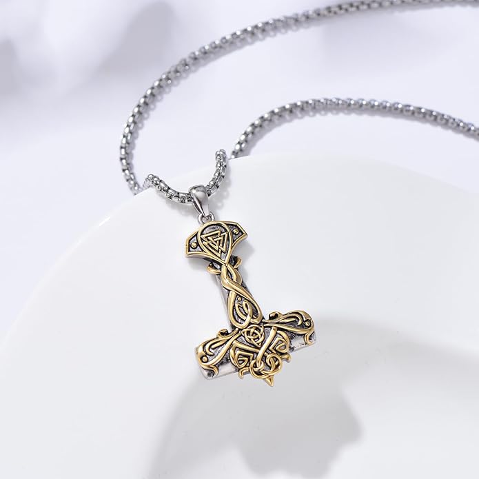 KoyeKei Viking Necklace for Men 925 Sterling Silver Viking Norse Pagan Jewelry Gifts for Women