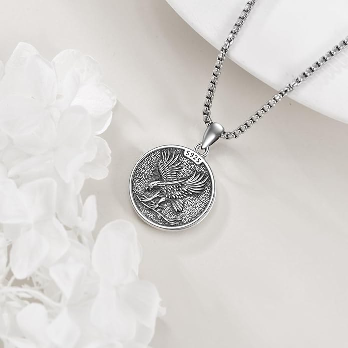 YFN Patron Saint Necklace Sterling Silver Amulet Medal Pendant Religious Protector Jewelry Gifts for Women Men