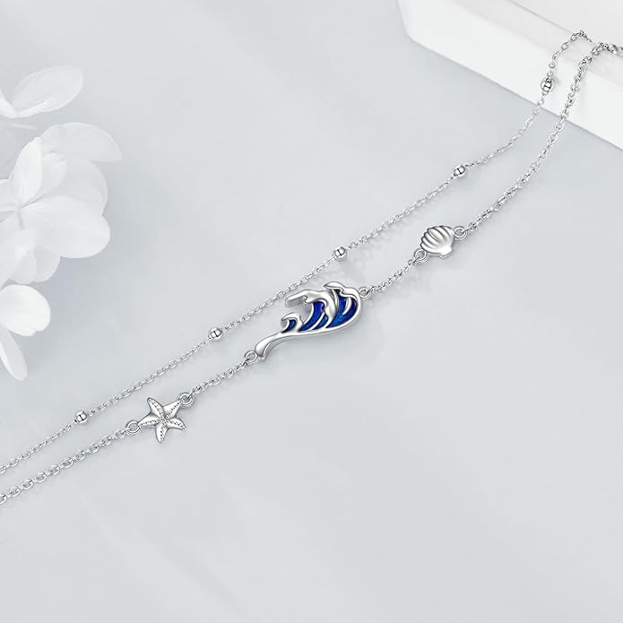 AOBOCO Sterling Silver Anklet for Women Crystal Butterfly Dragonfly Evil Eye Ankle Bracelet