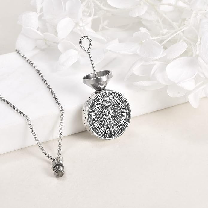 YFN Patron Saint Necklace Sterling Silver Amulet Medal Pendant Religious Protector Jewelry Gifts for Women Men