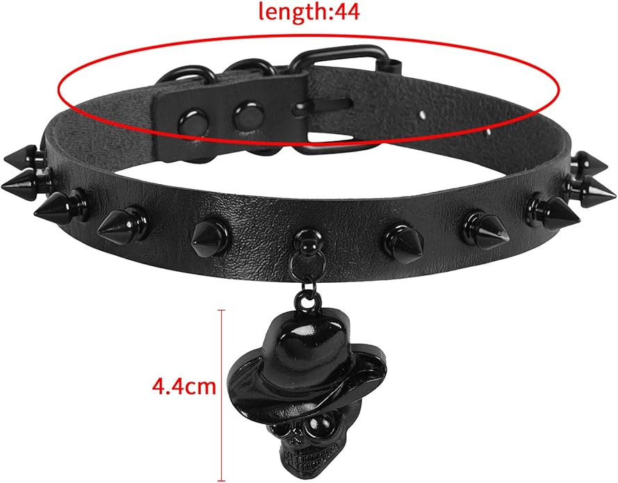 MILAKOO Punk Black Choker Gothic Spiked Rivets for Women Men with Charm Pendant Leather Necklace