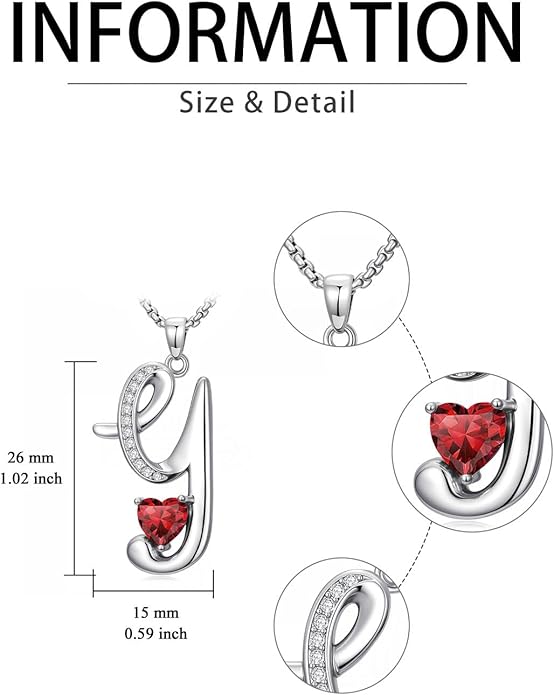 Christmas Gifts for Women Alphabet A to Z Initial Birthstone Pendant Necklaces for Women - 18k White Gold Plated Personalized Name Jewelry Valentine Mothers Day Birthday Gifts for Women Her Girlfriend