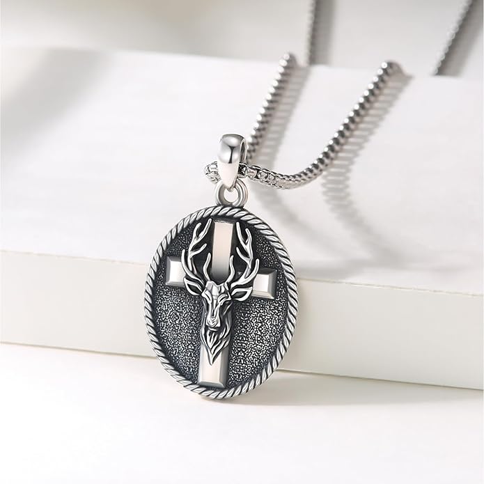YEESIA Cross Necklace for Men Women 925 Sterling Silver Christian Pendant Religious Jewelry Gift for Men Women.