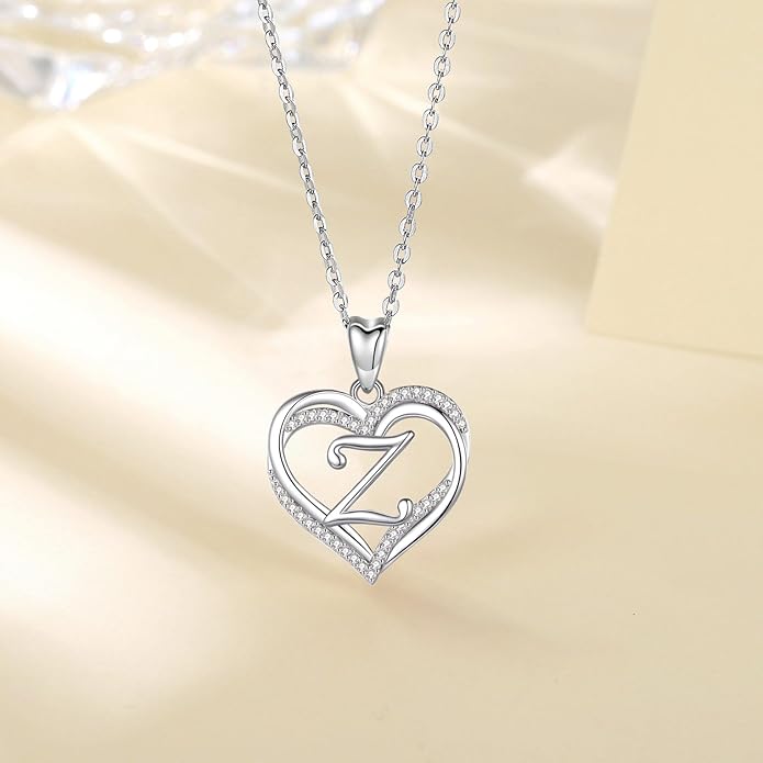 INFUSEU Unique Initial Necklaces for Women Girls Small Heart Letter Jewelry, Meaningful Personalized Gifts