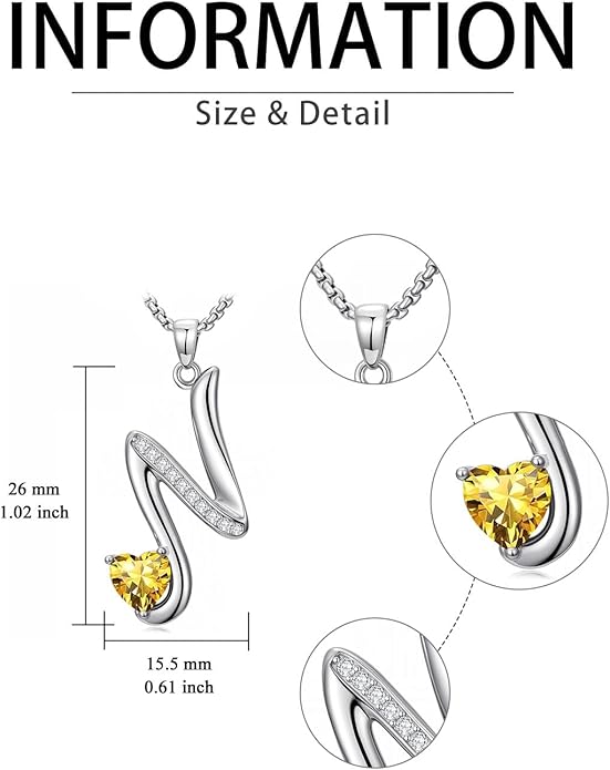 Christmas Gifts for Women Alphabet A to Z Initial Birthstone Pendant Necklaces for Women - 18k White Gold Plated Personalized Name Jewelry Valentine Mothers Day Birthday Gifts for Women Her Girlfriend