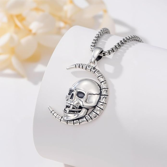 KoyeKei Sterling Silver Halloween Necklace Gothic Jewelry Gifts for Women Men