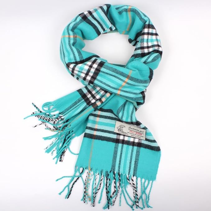 TZ Promise Tartan Plaid Cashmere Feel Classic Soft Luxurious Winter Scarf For Men Women