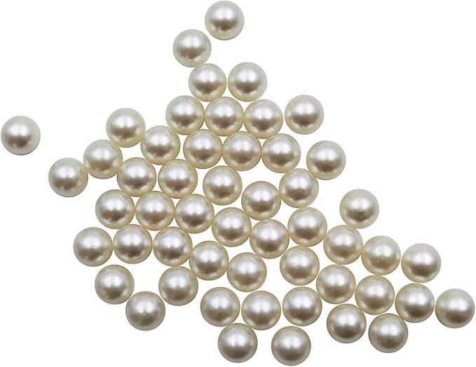 INSPIRELLE 340pcs 12mm Ivory Polished ABS Undrilled Art Faux Pearls for Vase Fillers, No Hole Makeup Beads to Hold Brush Lipstick, Imitation Round Pearl Beads for Table Scatter Home Wedding Decoration