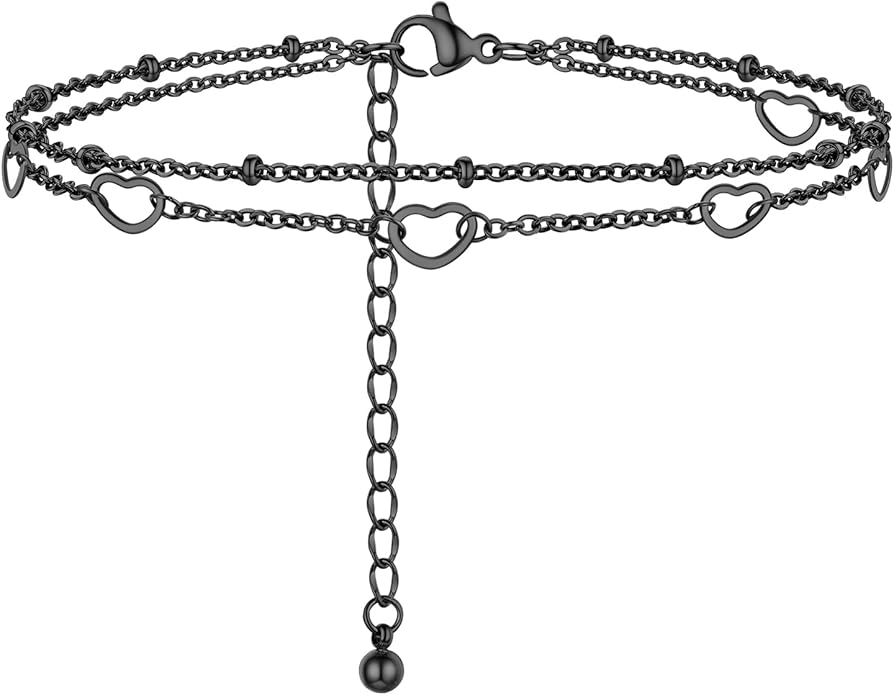 PROSTEEL Stainless Steel Chain Anklets for Women, Silver/Gold Tone, Ankle Bracelets Hypoallergenic, 8-10.5 Inch Adjustable, Come with Box