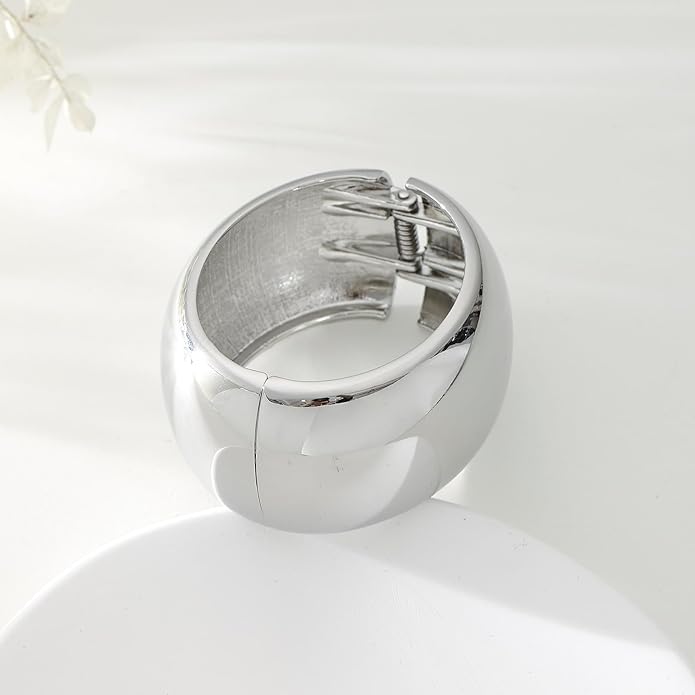 Bangle Bracelets for Women | 14K Gold Plated Trendy Wide Bracelets | Hinged Arm Cuff Bangles Chunky Bracelet for Women