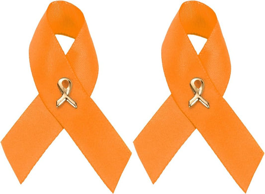 1/2/5/10/25/50/100pcs Satin Awareness Ribbon Pins (Pick your color), for Cancer & Disease Awareness, Bulk Quantities for Fundraising, Events, Gift Giving