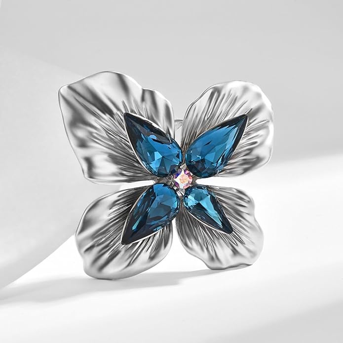 Flower Brooch Pin - Rhinestone Flower Pin 18k Gold Plated - Thanksgiving Day, Birthday, Wedding Gifts for Mom, Wife