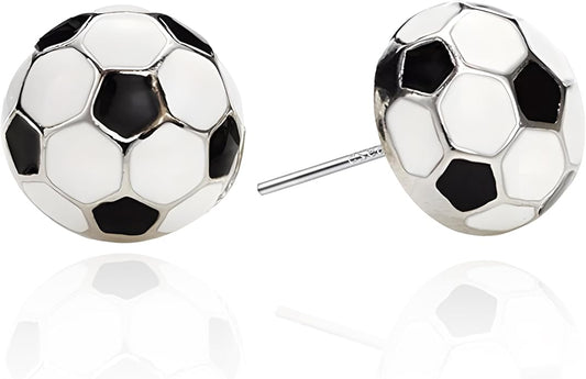 SmileBelle Sterling Silver Sports Earrings, Hypoallergenic Volleyball Earrings, Soccer, Basketball Baseball Softball Stud Jewelry for Women Mom as Game Day Gifts Sports Fan Teen Stuff Accessories
