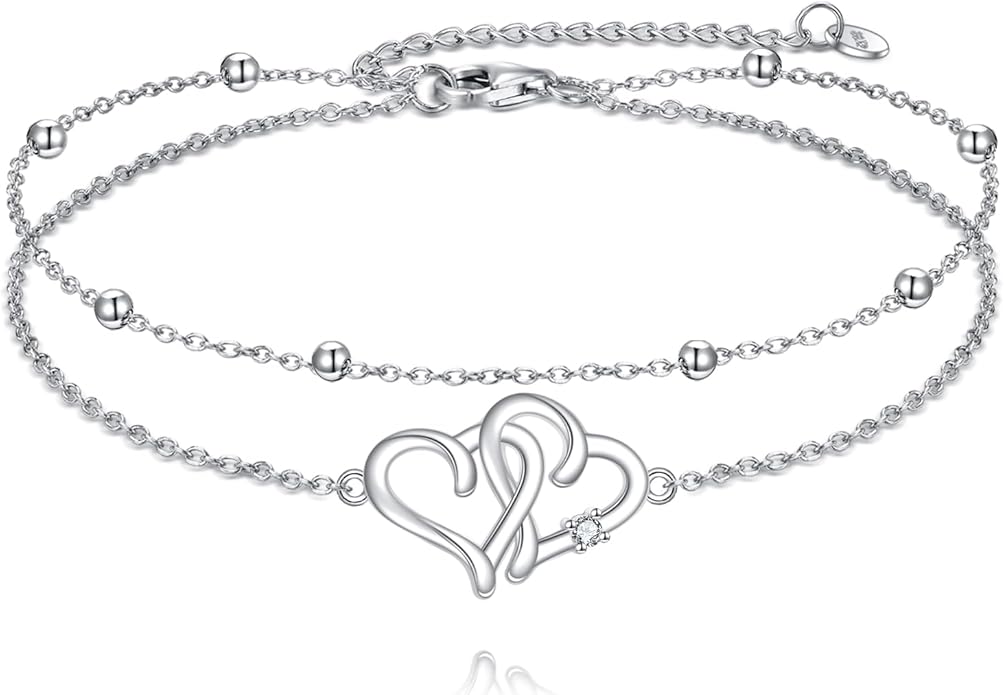 TIGER RIDER Dragonfly Anklet Sterling Silver Dragonfly Gifts Jewelry for Women with Crystal Birthday Anniversary