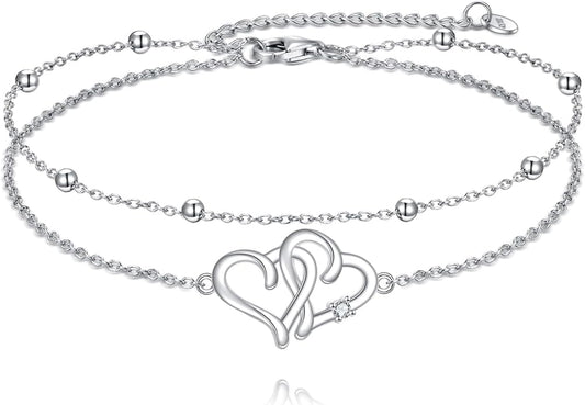 TIGER RIDER Dragonfly Anklet Sterling Silver Dragonfly Gifts Jewelry for Women with Crystal Birthday Anniversary