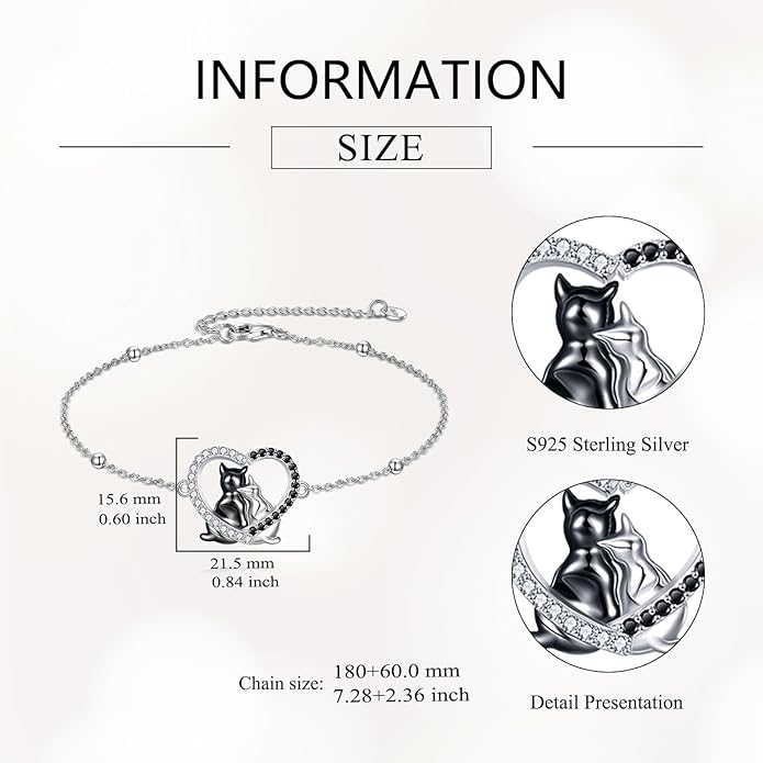 Animal Bracelet for Women 925 Sterling Silver Cat/Dolphin/Turtle/Horse Bracelet Jewelry Gifts