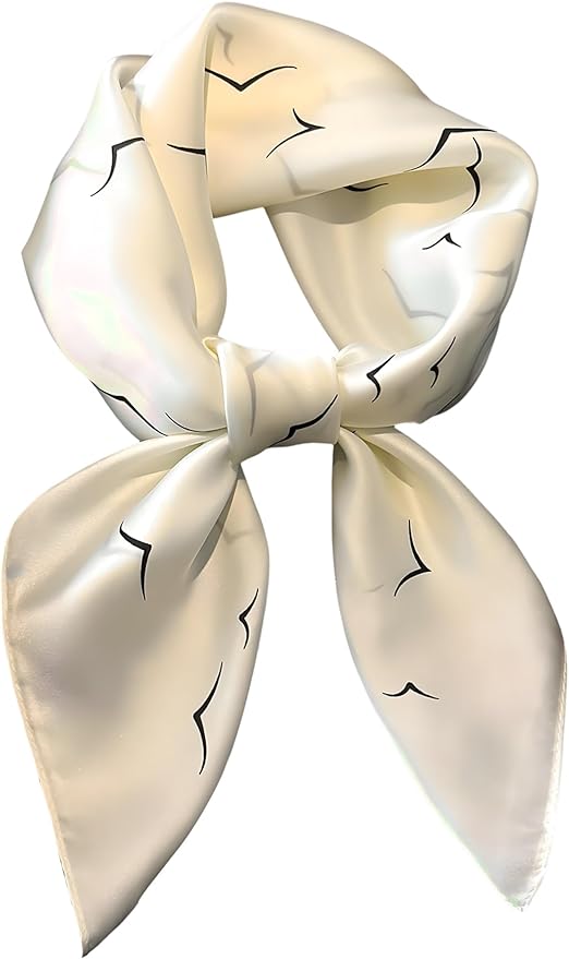 kcctoo 27.5" Mulberry Silk Feeling Head Scarf Women's Fashion Square Neck Satin Scarfs for Bag Hair Scarves Gift