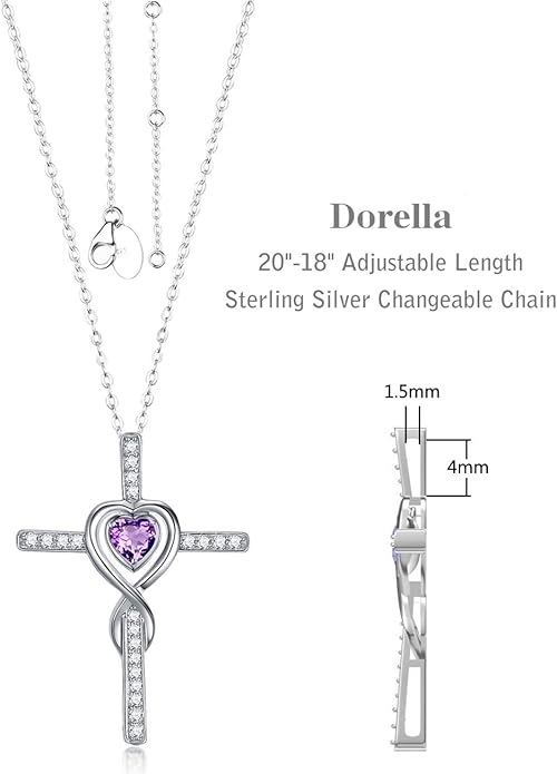 Dorella Love Infinity Christmas Jewelry for Women Birthday Gifts Wife Mom December January Birthstones Blue Topaz Garnet and More Stones Jewelry 925 Sterling Silver