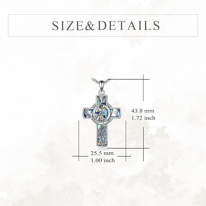 YFN Patron Saint Necklace Sterling Silver Amulet Medal Pendant Religious Protector Jewelry Gifts for Women Men