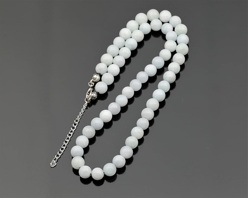 Natural Aquamarine Beaded Choker, Genuine Blue Crystal Necklace, Fancy Gemstone Choker, 8mm Beads, Unique Fashion Jewelry, Healing Crystal Chakra Necklace, Durable Stone Necklace, Pisces Necklace