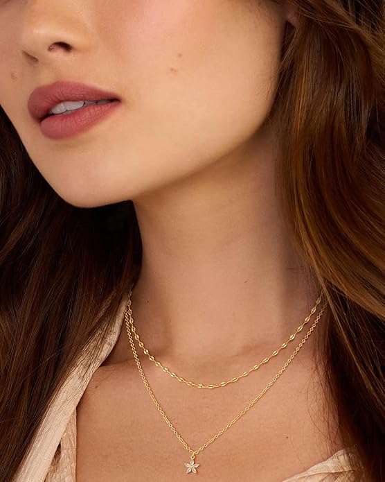 Cubic Zirconia Necklace, Dainty 14k Gold Plated Diamond Necklaces For Women Choker Necklace Simple Gold Plated CZ Jewelry Necklaces for Women Trendy Gifts