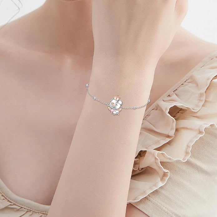 Animal Bracelet for Women 925 Sterling Silver Cat/Dolphin/Turtle/Horse Bracelet Jewelry Gifts