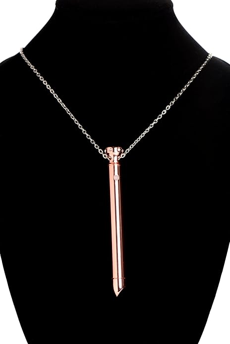 Charmed Silver 7X Vibrating Y Necklace for Women, Sexy Silver Bar Pendant with Chain Necklace, Rechargeable 2-in-1 Necklace Jewelry with Rhinestones