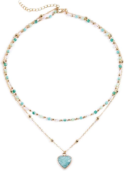 Da Piao Liang Handmade Multilayered Colorful Seed Beads Choker Necklace – Boho Starfish Creative Beach Jewelry for Women – Summer Necklace