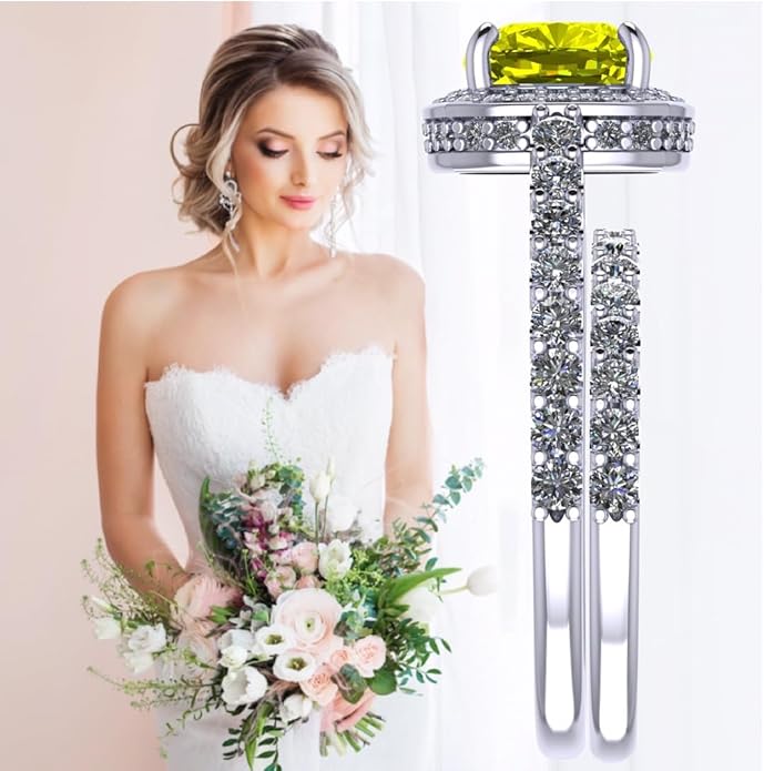 NANA Jewels Sterling Silver Engagement Rings for Women - Choose Simulated Morganite, Citrine, Aquamarine & More