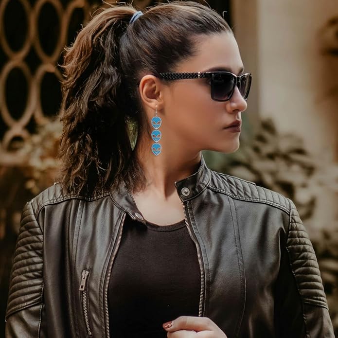 Madison Tyler 80s 90s Earrings for Women | Fun UFO Alien Earrings Space Earrings for Women