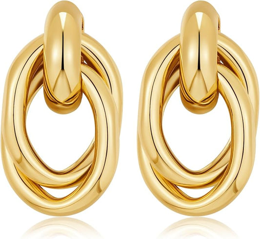 LILIE&WHITE Gold Chain Dangle Earrings - Women's Hypoallergenic Fashion Gift Earrings