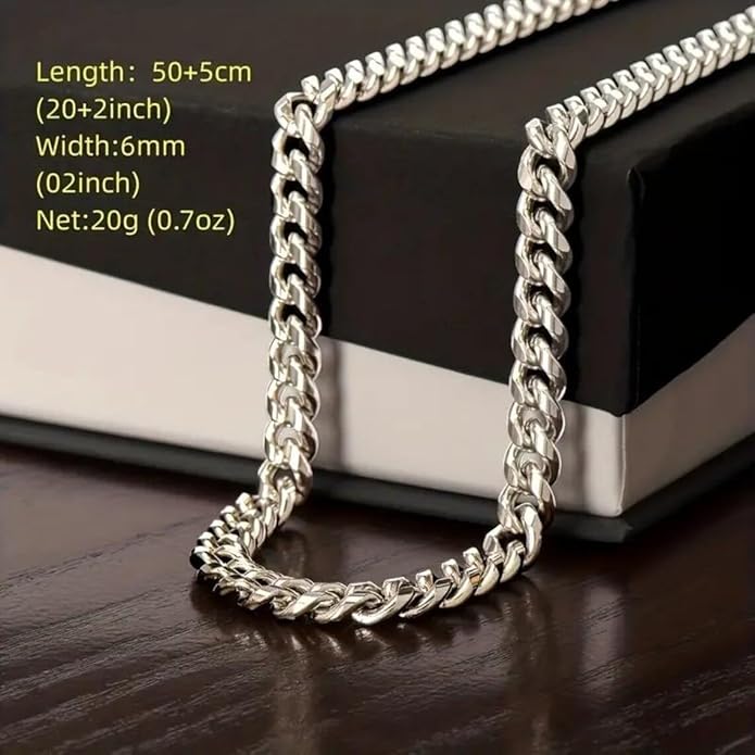 Mapileng Cuban Link Chain Necklace For Husband, Love You This Much To My Husband Classic Steel Jewelry Gift Birthday Christmas Anniversary Jewelry Gifts for Dad Brother Boyfriend Son
