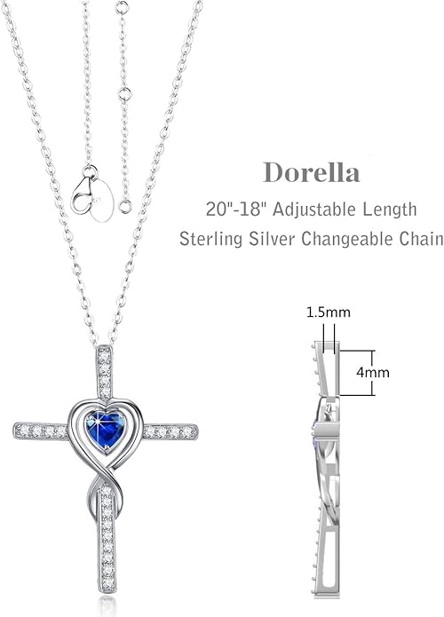 Dorella Love Infinity Christmas Jewelry for Women Birthday Gifts Wife Mom December January Birthstones Blue Topaz Garnet and More Stones Jewelry 925 Sterling Silver