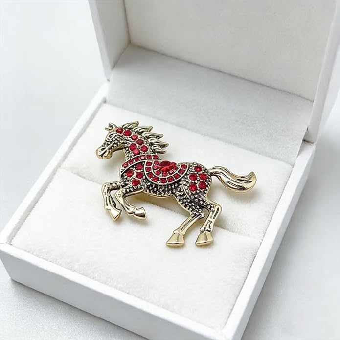 2026 New Year Of Horse Pin Brooch, Good Luck Chinese Zodiacs Horse Pins For Fashion Accessories Animal Lucky Charm Statue Feng Shui Gifts Jewelry For Women Men