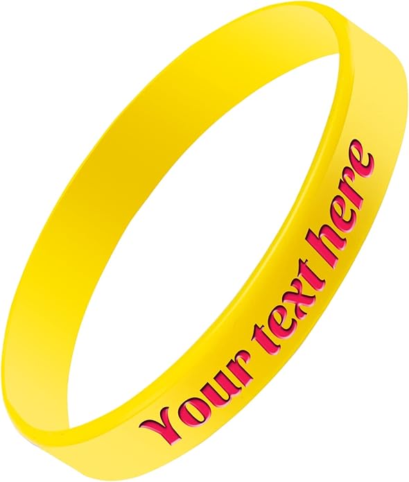 Custom Rubber Bracelet 1/10/30/50/100 ct Personalized Silicone Wristbands Customizable Debossed for Motivation, Events, Gifts, Promotions, Party, Awareness