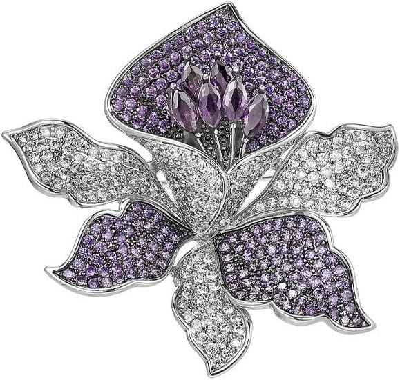 Flower Brooch Pin - Rhinestone Flower Pin 18k Gold Plated - Thanksgiving Day, Birthday, Wedding Gifts for Mom, Wife