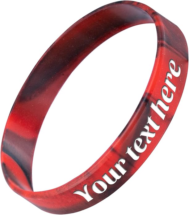 Custom Rubber Bracelet 1/10/30/50/100 ct Personalized Silicone Wristbands Customizable Debossed for Motivation, Events, Gifts, Promotions, Party, Awareness