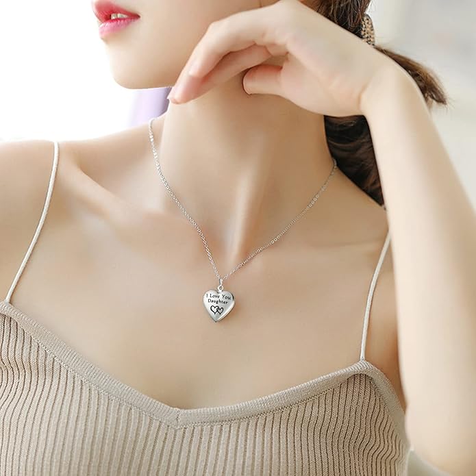 PHOCKSIN Personalized Locket Necklace for Women Photo Necklace with Customized Picture Birth Flower Birthstone New Years Gifts for Women
