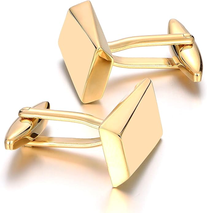 Merit Ocean Cufflinks for Men, Stainless Steel Cuff Links Mens for Wedding Business Gifts, Silver, Black, Gold