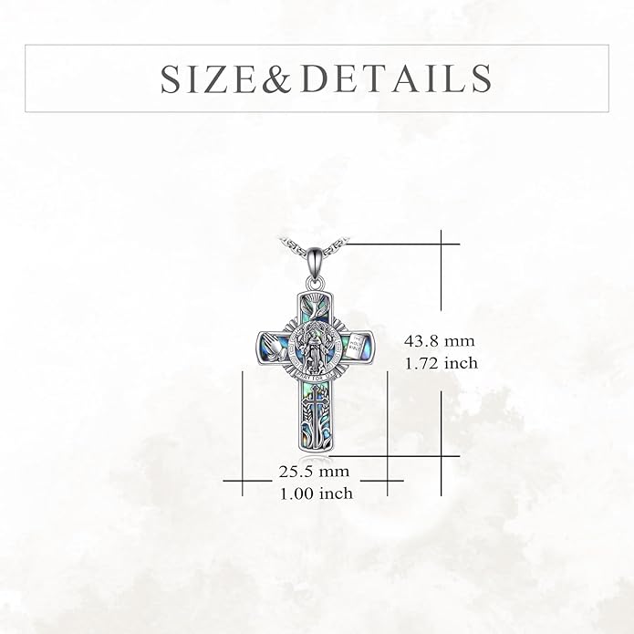 YFN Patron Saint Necklace Sterling Silver Amulet Medal Pendant Religious Protector Jewelry Gifts for Women Men