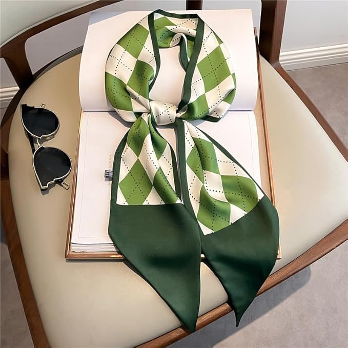 kcctoo 59" Mulberry Silk Like Head Scarf Women's Fashion Square Neck Satin Scarfs for Bag Hair Scarves Gift 59 * 5.9”
