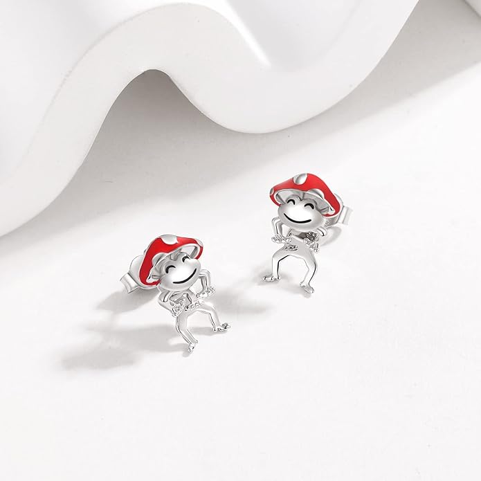 Animal Jacket Earrings for Womens 925 Sterling Silver Axolotl Pug Cat Goat Earrings Cute 3D Earrings Jacket Hypoallergenic