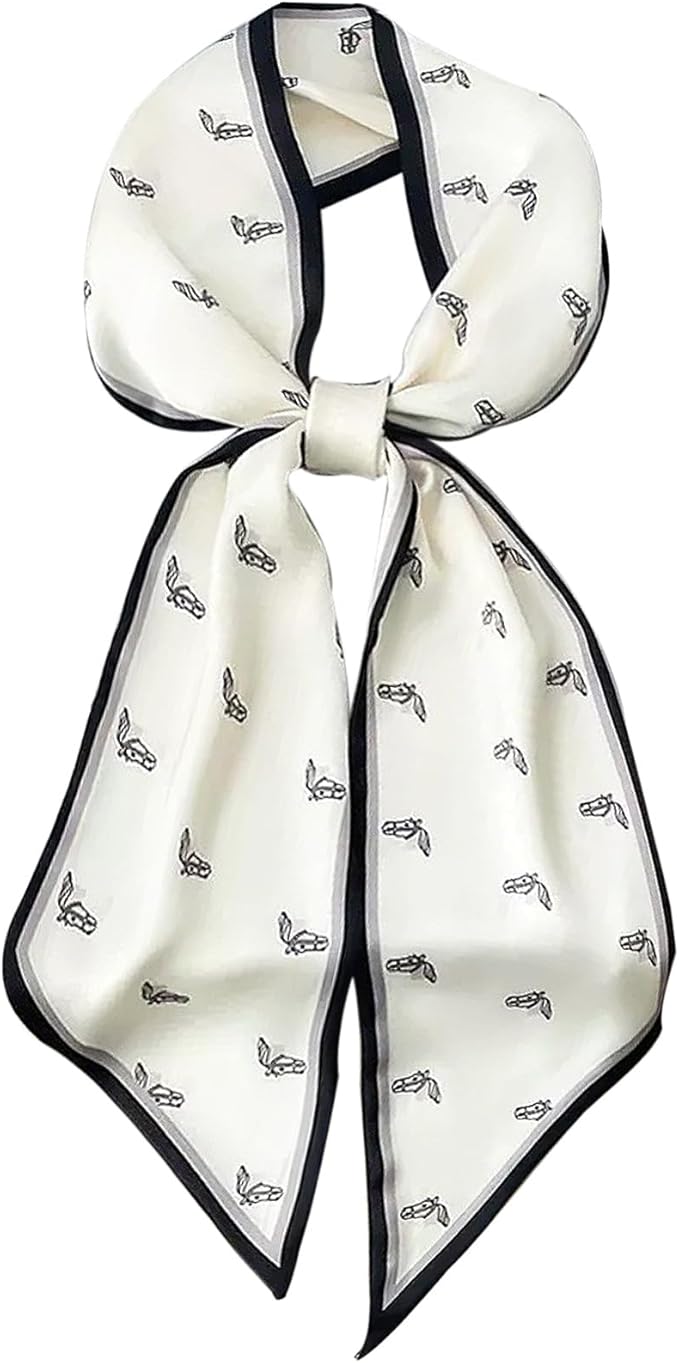 Hioyiwse Head Scarf Hair Neck Scarves For Women Purse Bag Scarfs For Handbags Silky Long Thin Satin Headscarf Fashion
